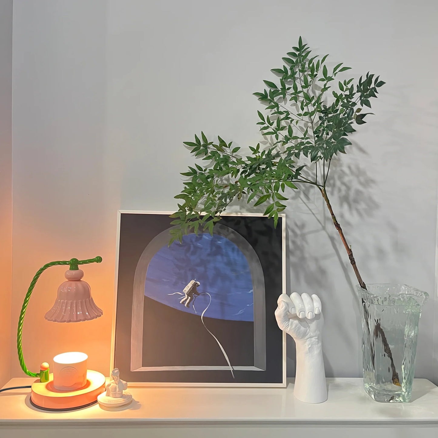 Pretty Pink Glass Desk Lamp