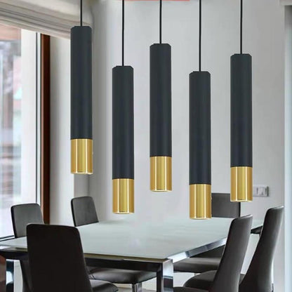Sleek Gold Metal LED Pendant Island Light Fixture