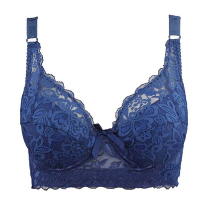Plus-size wire-free lace bra