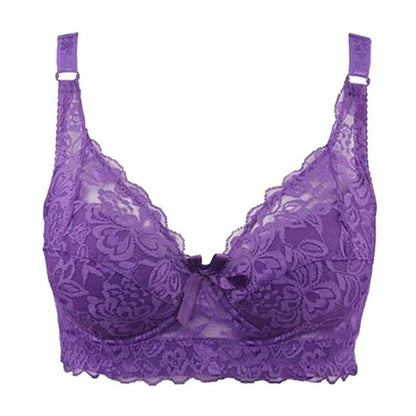 Plus-size wire-free lace bra