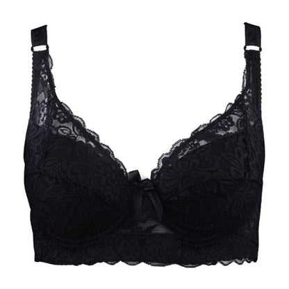 Plus-size wire-free lace bra