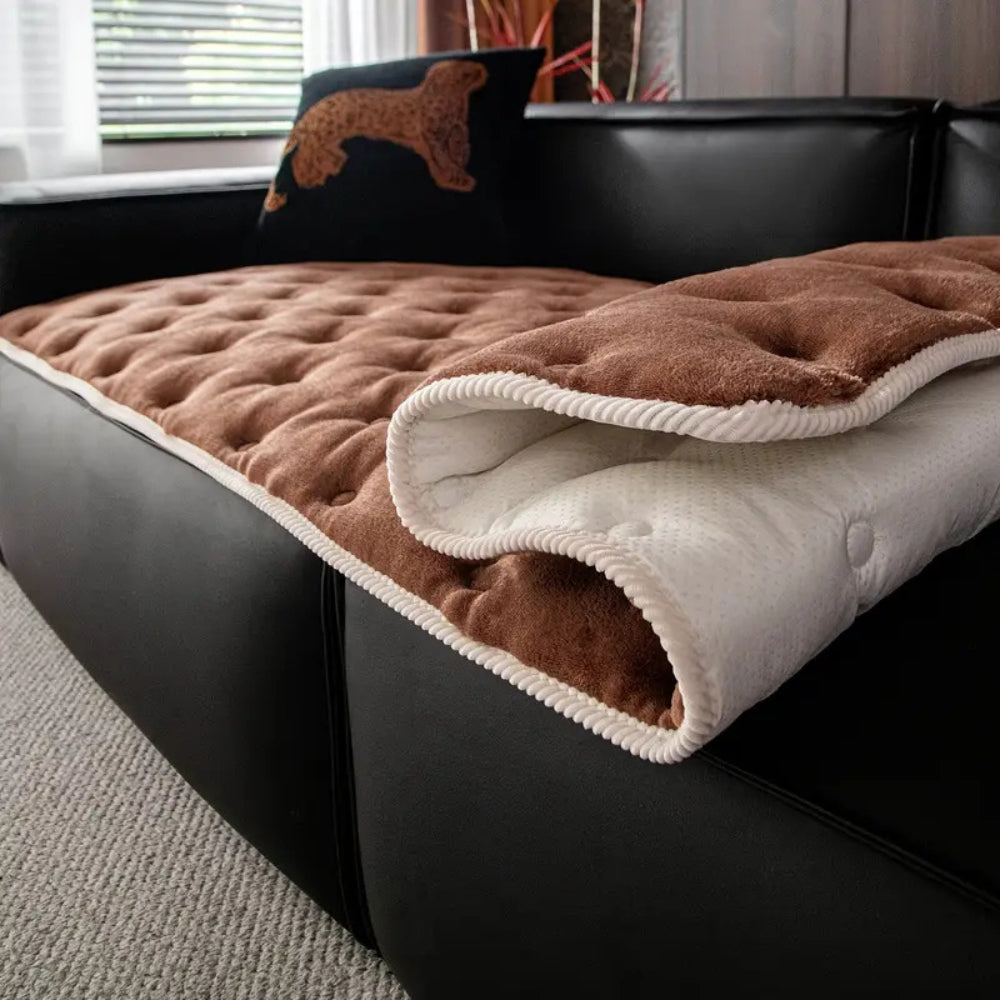 Plush Button-Tufted Sofa Cover