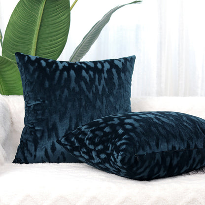 Plush Textured Velvet Square Throw Pillow Covers with Embossed Animal Jacquard