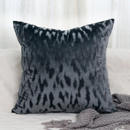 Plush Textured Velvet Square Throw Pillow Covers with Embossed Animal Jacquard