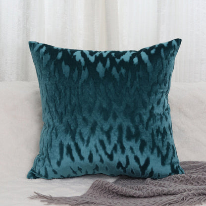 Plush Textured Velvet Square Throw Pillow Covers with Embossed Animal Jacquard