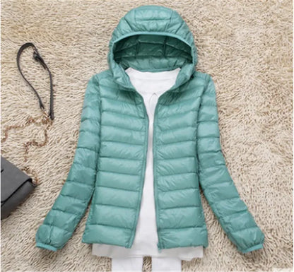 Polina | The new ultra-light, packable down coats with hood