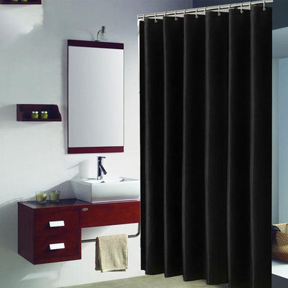 Waterproof Black Polyester Shower Curtain Various Sizes