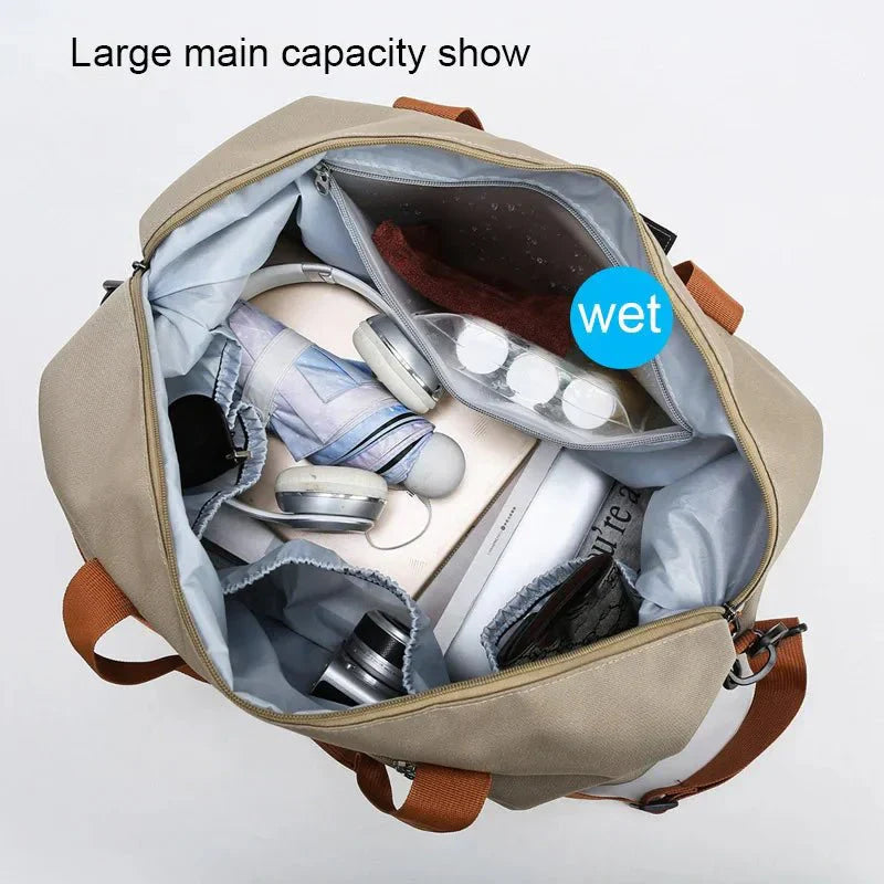 Sporty Gym Duffel Bag with Shoe Pocket
