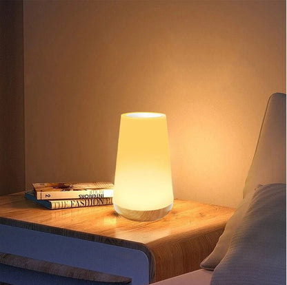 Stylish Wooden LED Desk Lamp with Sensor Control