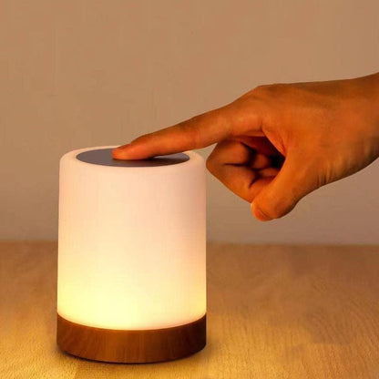 Stylish Wooden Desk Lamp with Touch Sensor