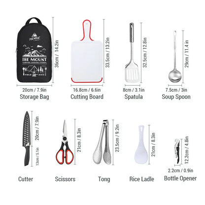 Compact Outdoor Cooking Stainless Steel Set