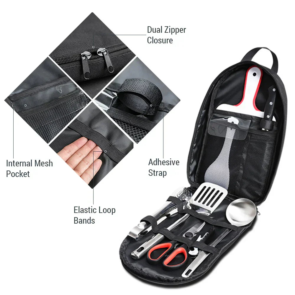 Compact Outdoor Cooking Stainless Steel Set