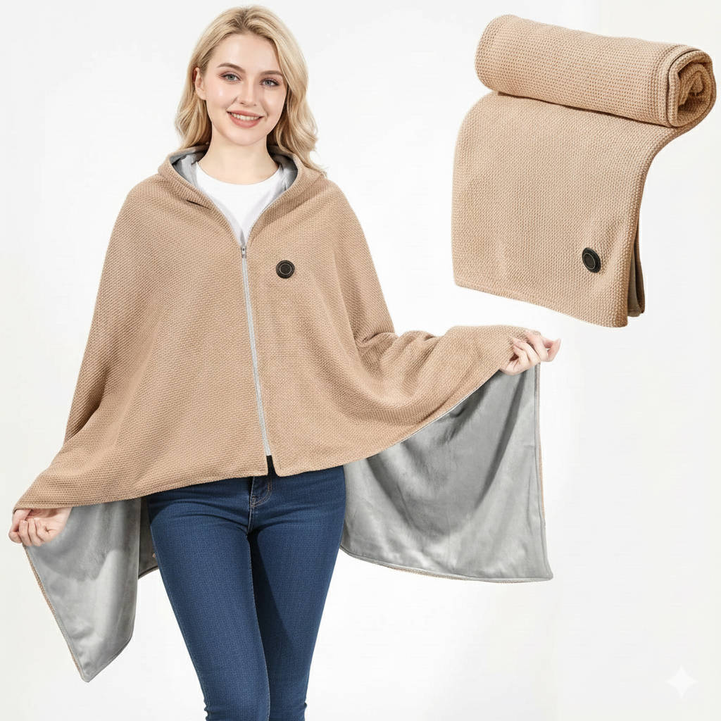 Portable USB-Powered Heated Shawl Blanket