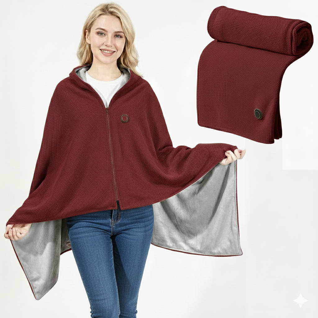 Portable USB-Powered Heated Shawl Blanket