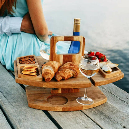 Compact Folding Wine Table Set