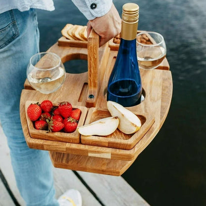 Compact Folding Wine Table Set