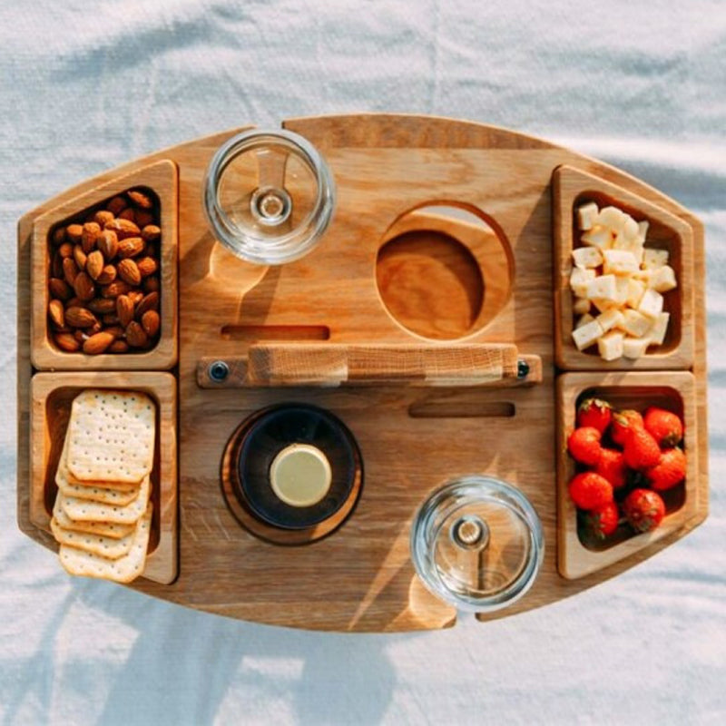 Compact Folding Wine Table Set