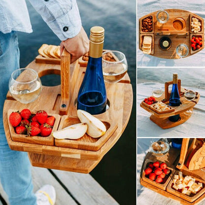 Compact Folding Wine Table Set