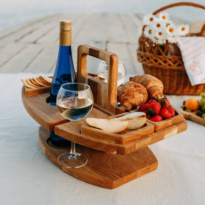 Compact Folding Wine Table Set