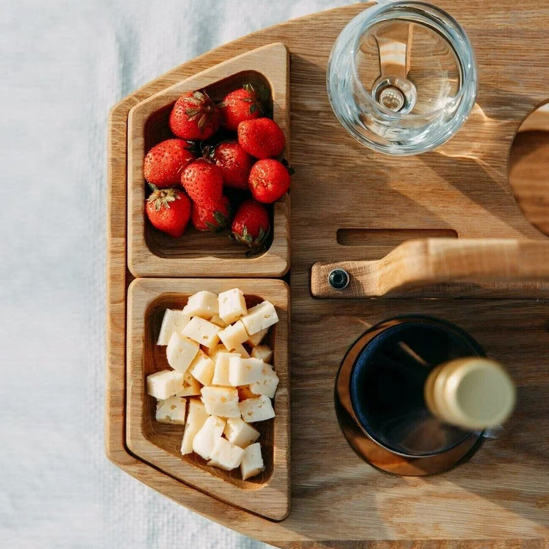 Compact Folding Wine Table Set