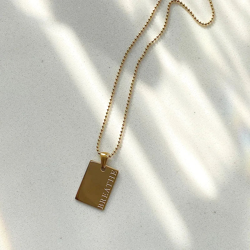 Uplifting Quote Engraved Pendant Necklace - Cofik
