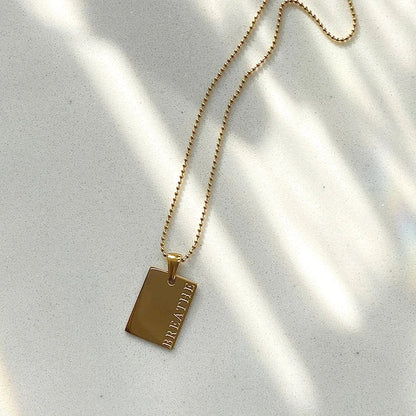 Uplifting Quote Engraved Pendant Necklace - Cofik