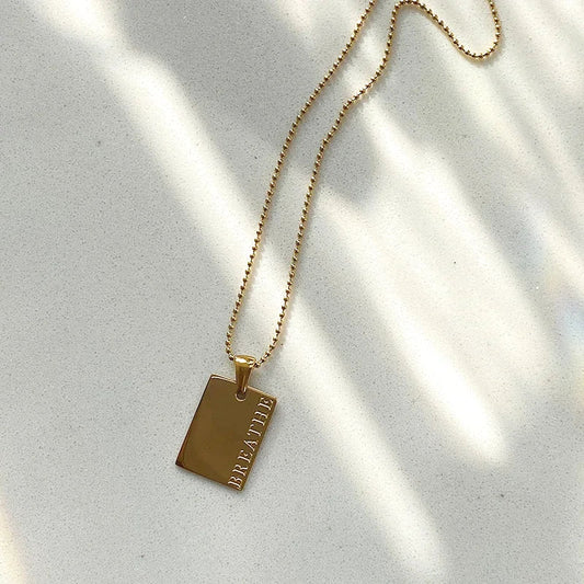 Uplifting Quote Engraved Pendant Necklace - Cofik
