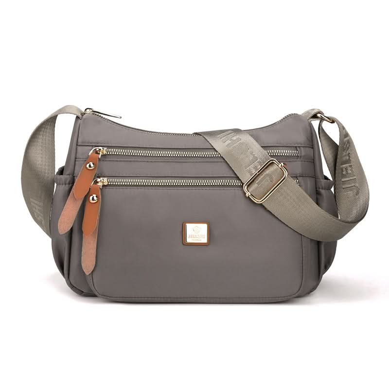 Slim Nylon Crossbody Bag with Compartments