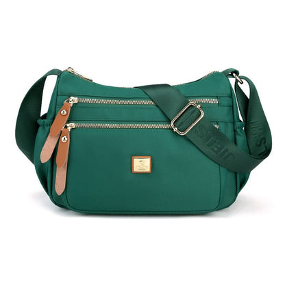Slim Nylon Crossbody Bag with Compartments
