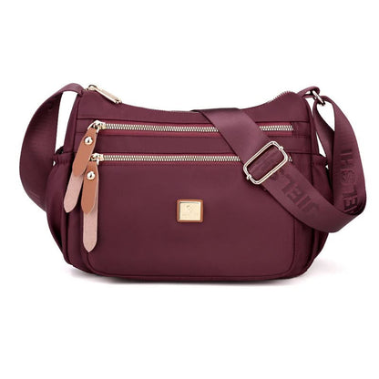 Slim Nylon Crossbody Bag with Compartments