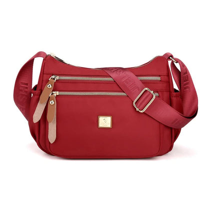 Slim Nylon Crossbody Bag with Compartments