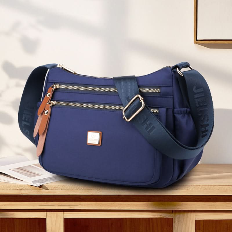 Slim Nylon Crossbody Bag with Compartments