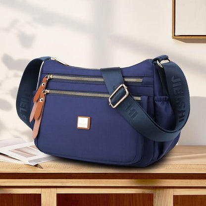 Slim Nylon Crossbody Bag with Compartments