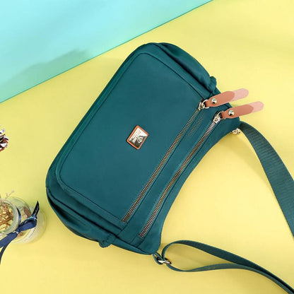 Slim Nylon Crossbody Bag with Compartments