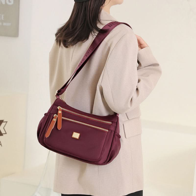 Slim Nylon Crossbody Bag with Compartments
