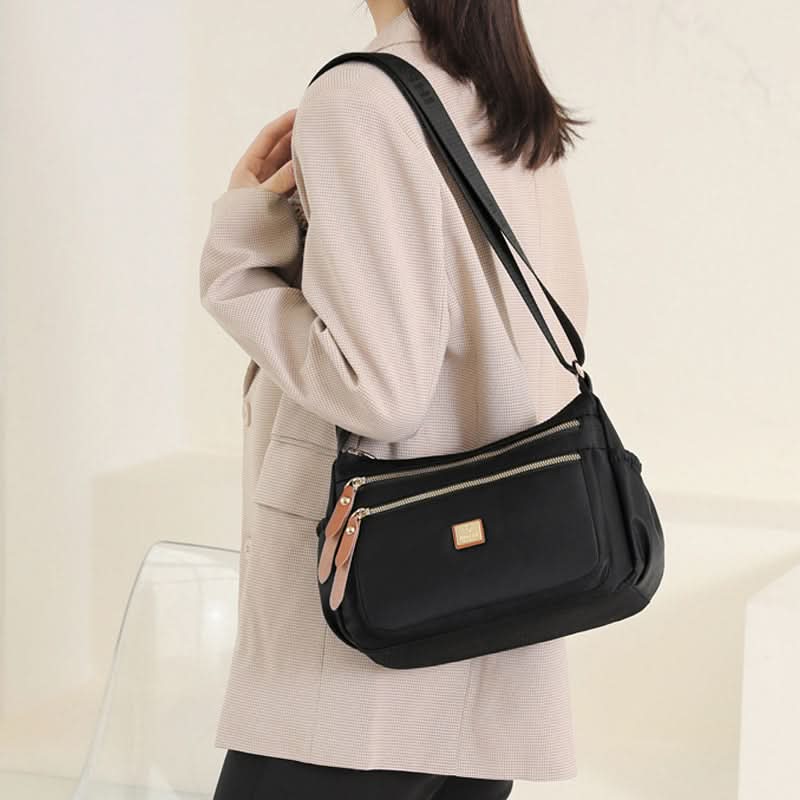 Slim Nylon Crossbody Bag with Compartments