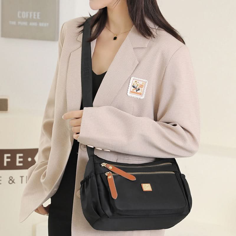 Slim Nylon Crossbody Bag with Compartments
