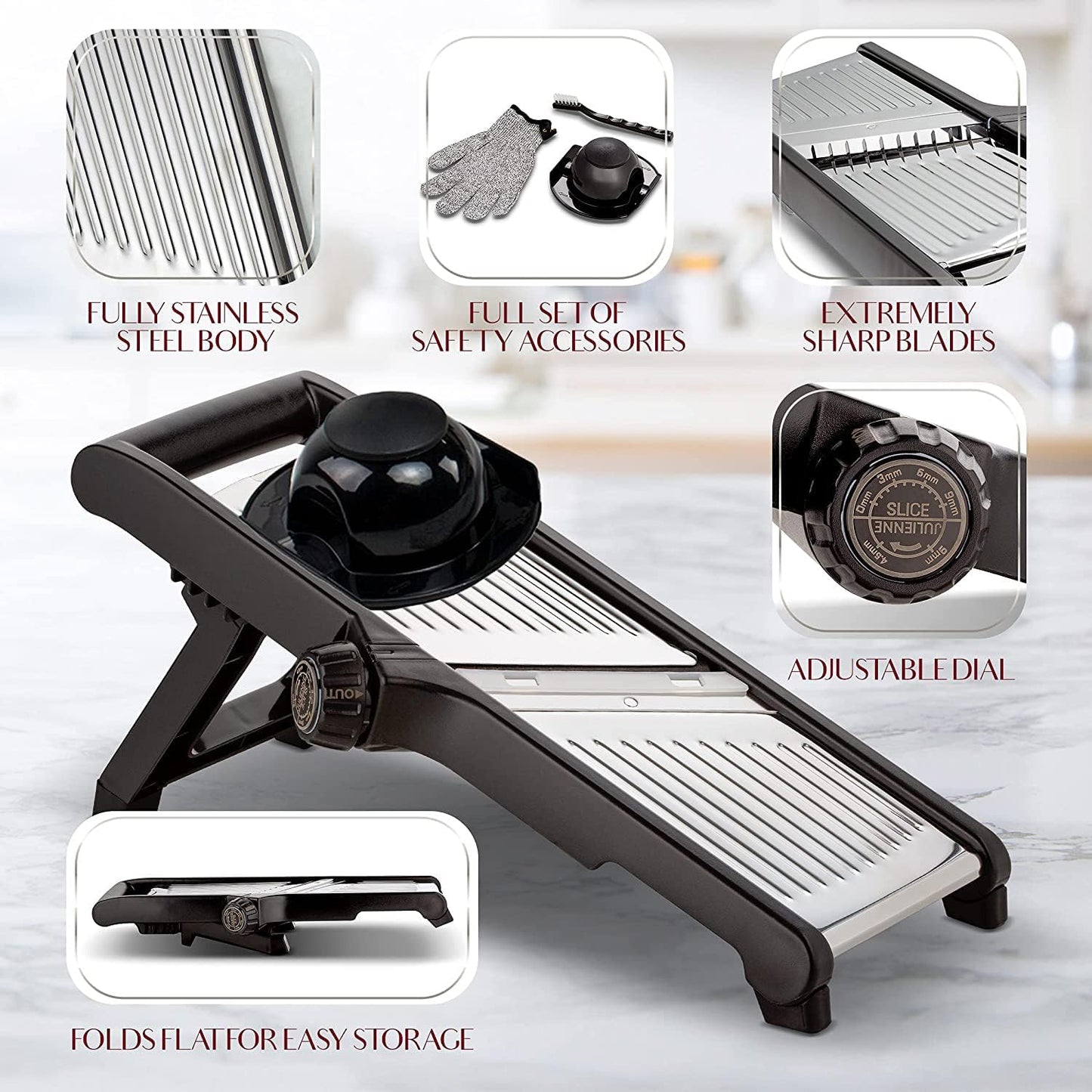 Proven Food Slicer with Safety Gloves