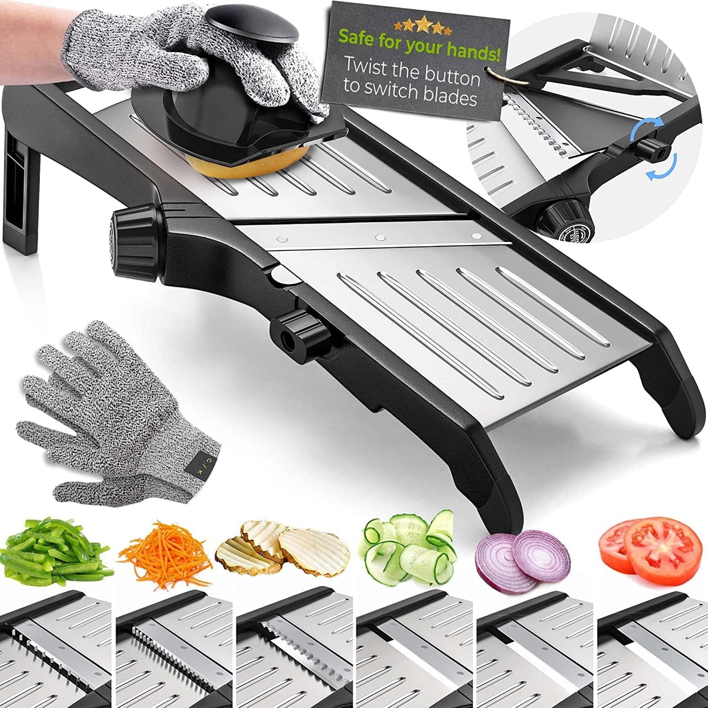 Cofik | Deluxe Kitchen Food Slicer with Safety Gloves