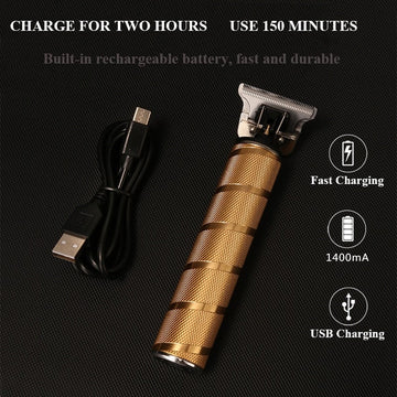 Premium Cordless Gold Mens Hair Trimmer Kit