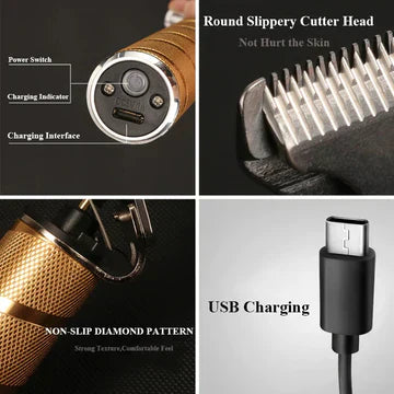Premium Cordless Gold Mens Hair Trimmer Kit