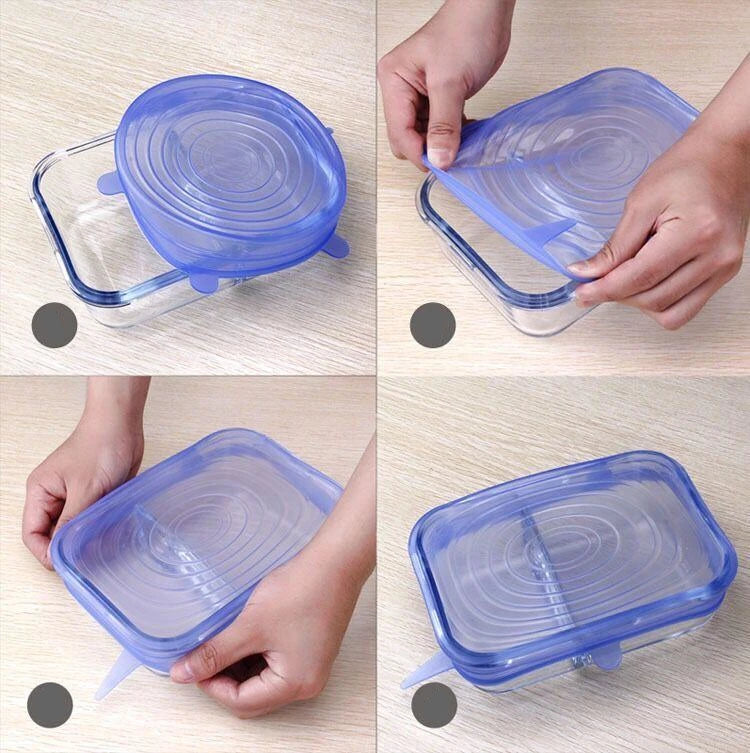 Reusable Silicone Food Covers Set