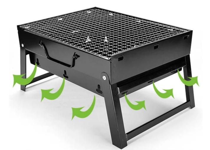 Compact Outdoor Charcoal BBQ Grill Set