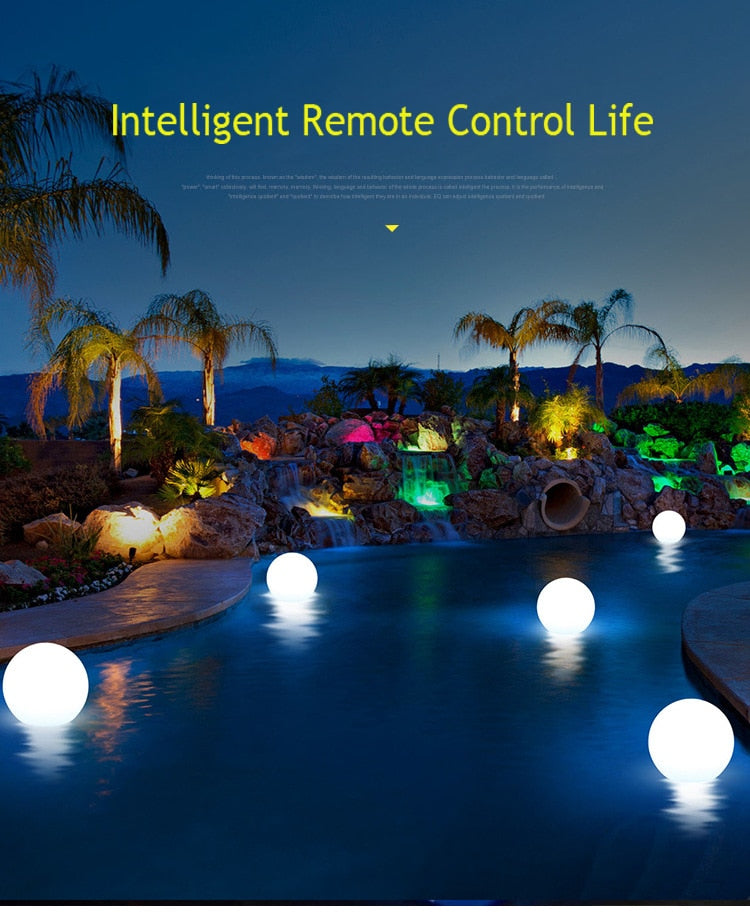 Colorful Outdoor Solar LED Ball Lamp RGB