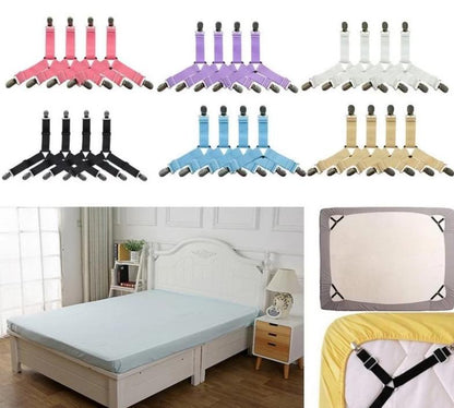 Easy Fit 4 Pack Bed Sheet Straps