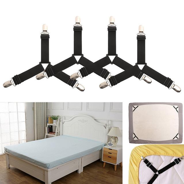 Easy Fit 4 Pack Bed Sheet Straps