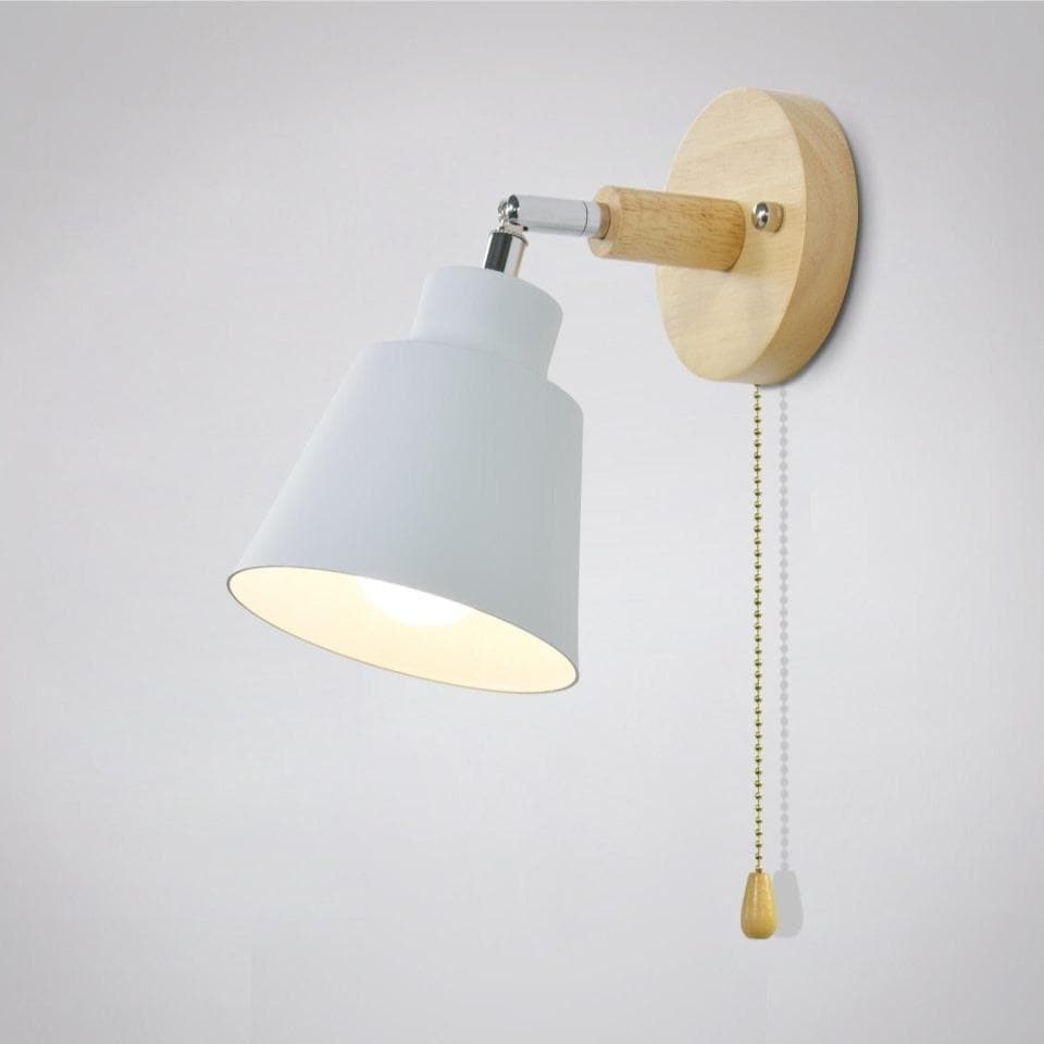 Adjustable Swing Arm Wall Lamp with Cord Pull Switch