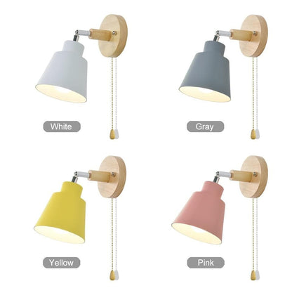 Adjustable Swing Arm Wall Lamp with Cord Pull Switch
