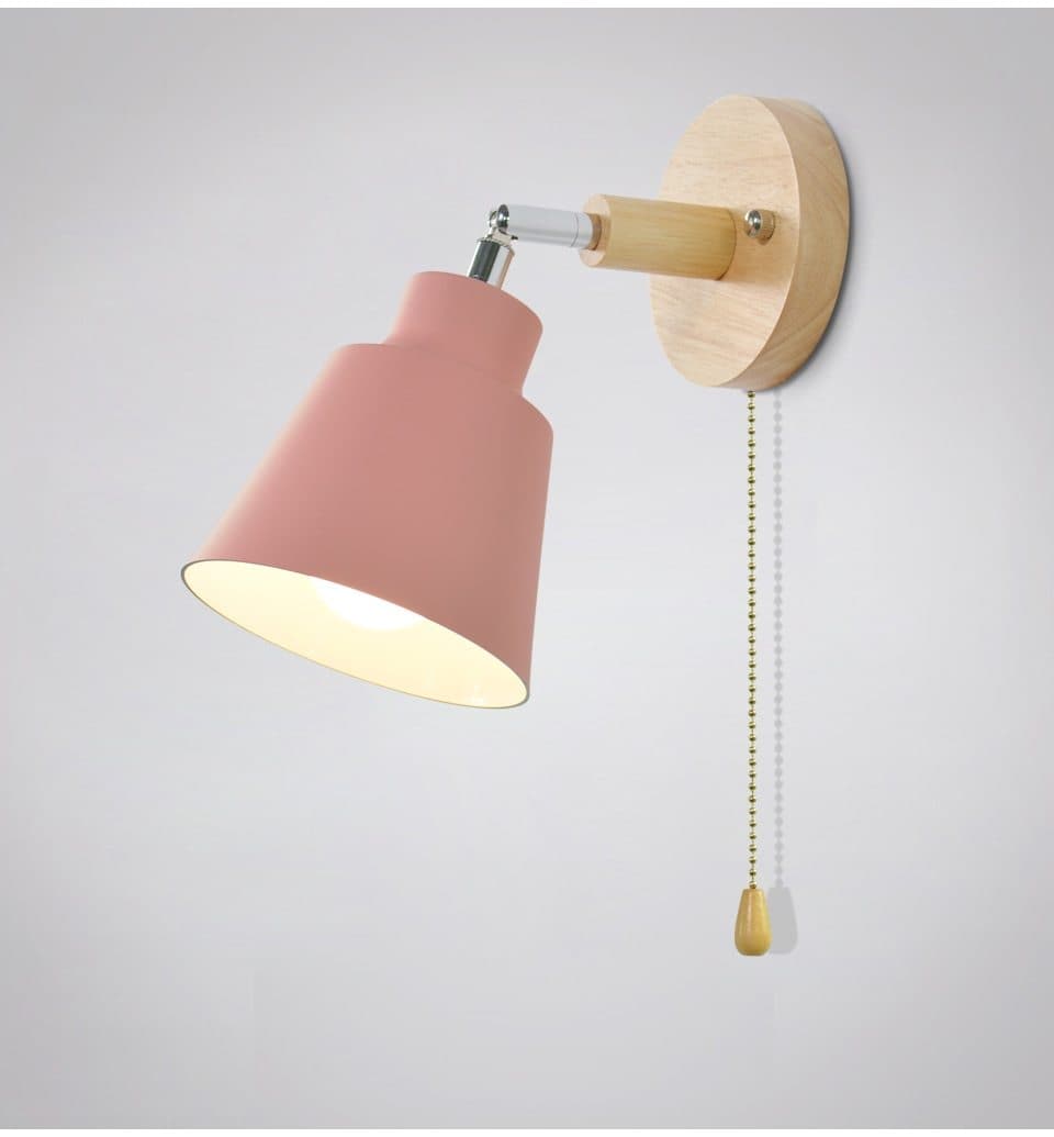 Adjustable Swing Arm Wall Lamp with Pull Cord Switch