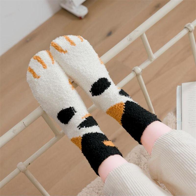Cozy Fuzzy Cat Slippers Socks - Cofik
